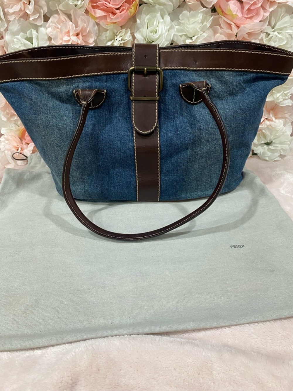 Fendi Denim Bucket Tote
